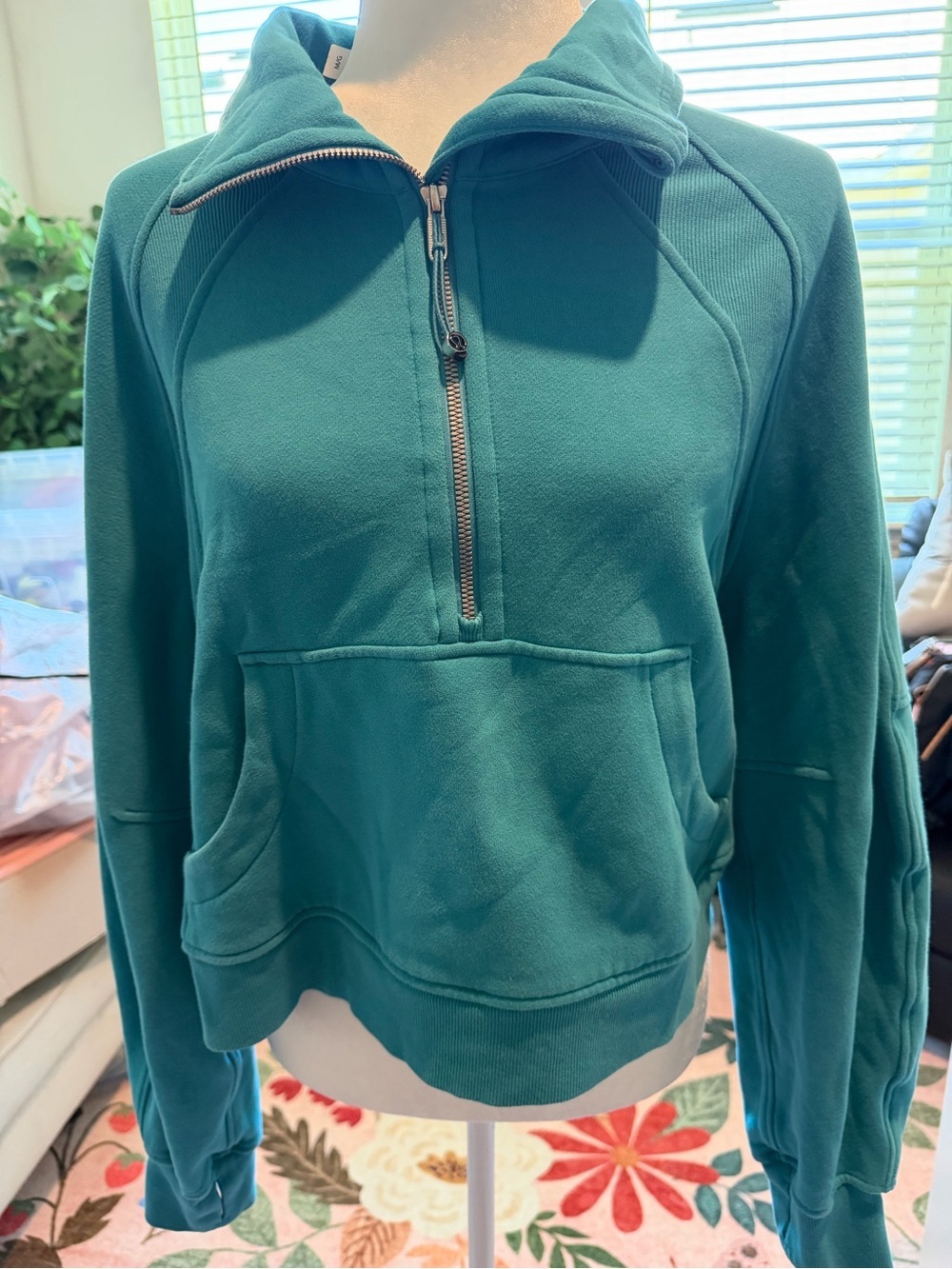 lululemon athletica Teal Half-Zip Hoodie